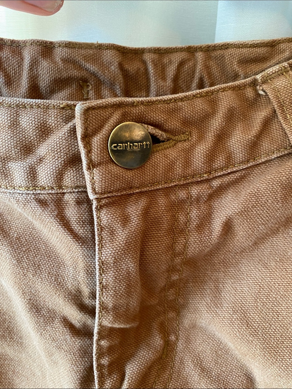 Kids Carhartt canvas carpenter work pants size 10 Brown color - Picture 2 of 8
